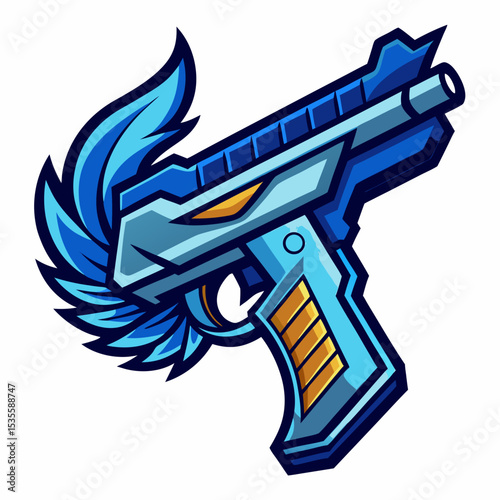vector illustration of a gun