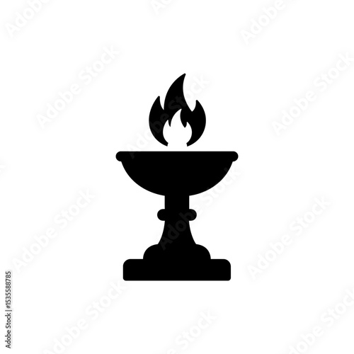 Historical Flame Holder Mounted on Ornate Pedestal Base Design