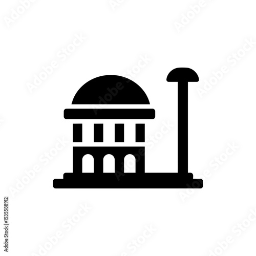Flat Dome with Tall Post Architectural Structure