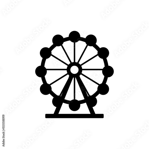 Ferris Wheel with Round Frame and Cabin Dots Design