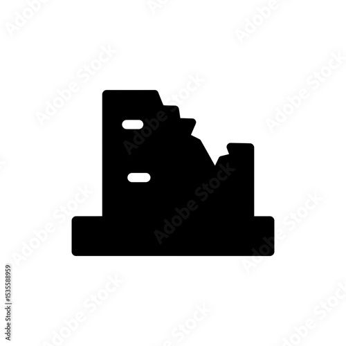 Ancient Desert Ruin with Broken Top and Square Base Stone Structure