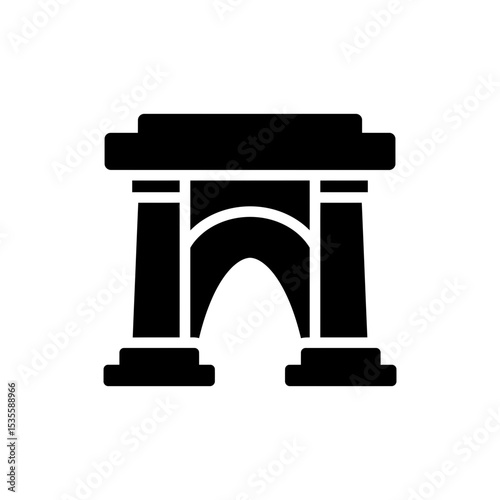 Crossed Arch Monument Base Representing Classical Architecture