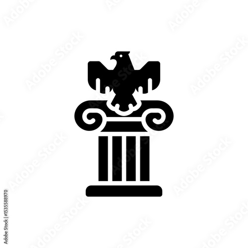 Column Structure with Eagle Symbol Representing Authority and Power