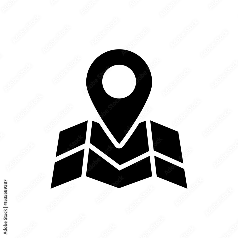 Investment Pin on Map Icon Representing Location Based Financial Planning Investment Pin on Map Icon Representing Location Based Financial Planning