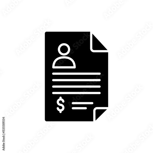 Salary Slip with Dollar Symbol Employee Payment Icon