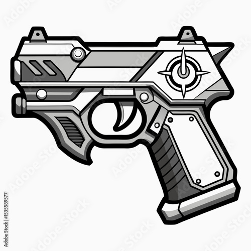 vector illustration of a gun