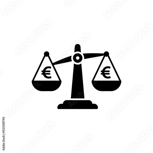 Currency balance on scale symbolizing financial equality and fairness