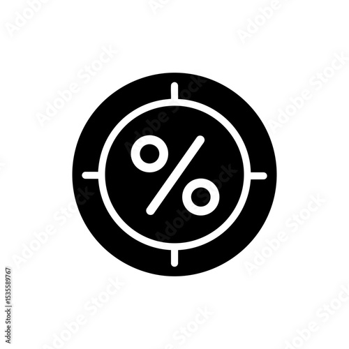 Coin with percentage cutout symbolizing interest rates and discounts