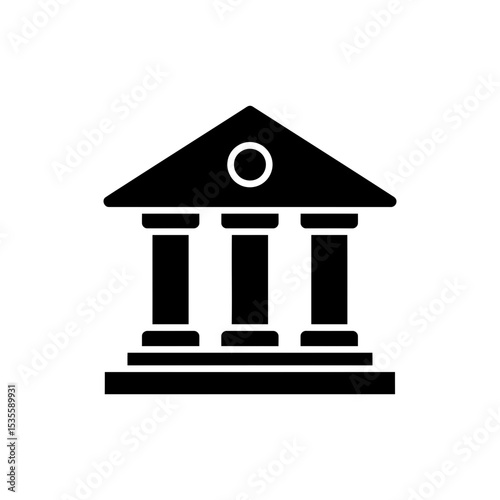 Bank building with pillars representing financial institution stability