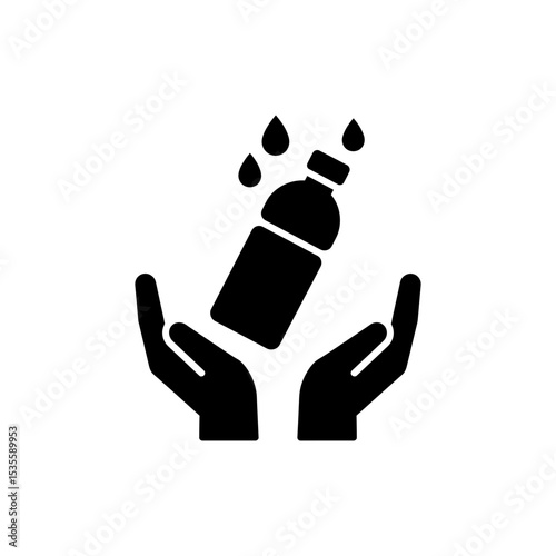 Hands holding a full water bottle representing daily hydration