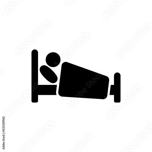 Tucked-in sleepy person resting peacefully in bed