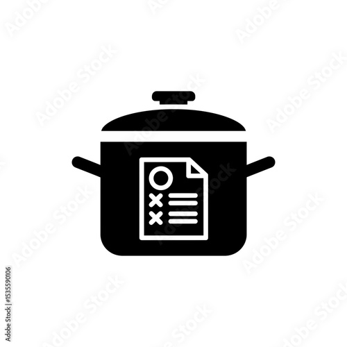 Cooking Pot With Meal Plan Paper On Table