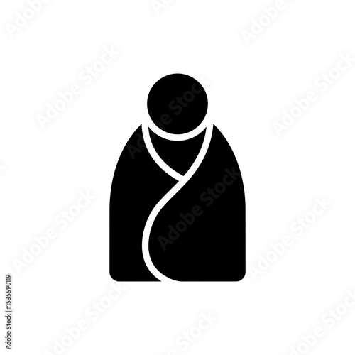 Person Wrapped in Cozy Blanket Warm Comfort Icon