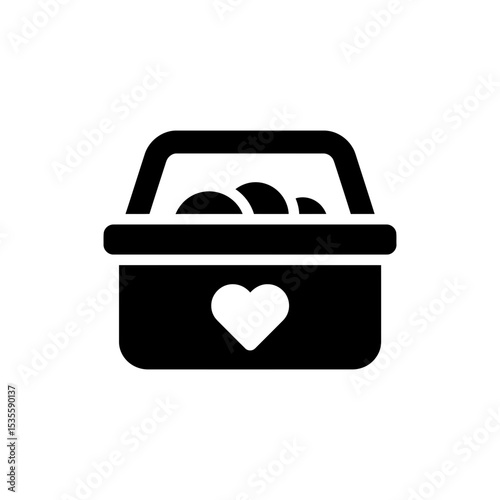 Packed Meal with Heart Symbol Healthy Food Icon