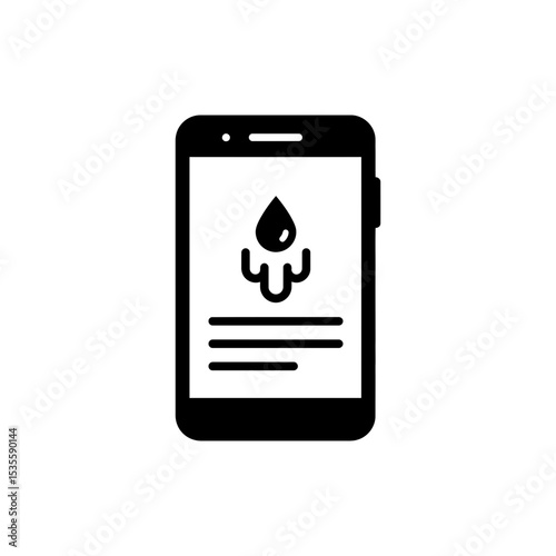 Smartphone hydration tracking app interface icon for water intake
