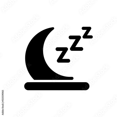 Night sleep icon with ZZZ symbols for resting and dreaming
