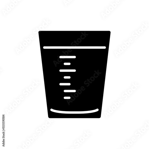 Marked Hydration Glass Icon for Tracking Daily Water Intake