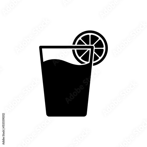 Glass of Water with Fresh Lemon Slice