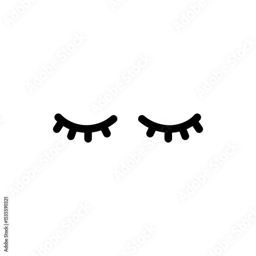 Closed Eye With Gentle Curved Eyelid Icon
