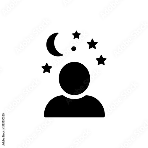 Dream Icon With Stars And Clouds