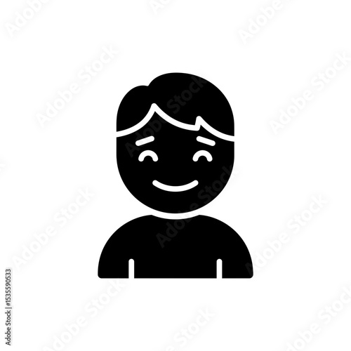 Timid Smile with Squinting Eyes Shy and Gentle Expression