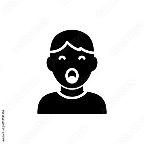 Terrified scream with widened mouth scared expression