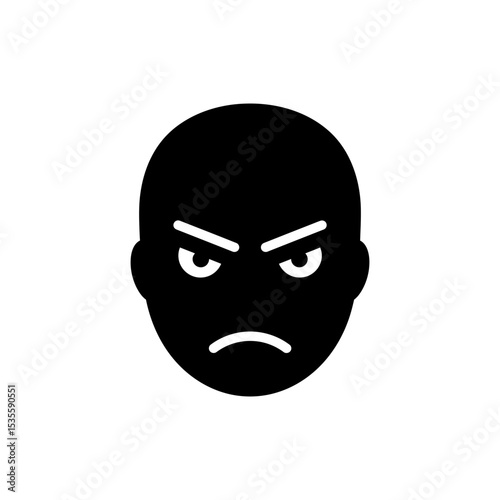 Suspicious glare with narrowed eyelids facial expression