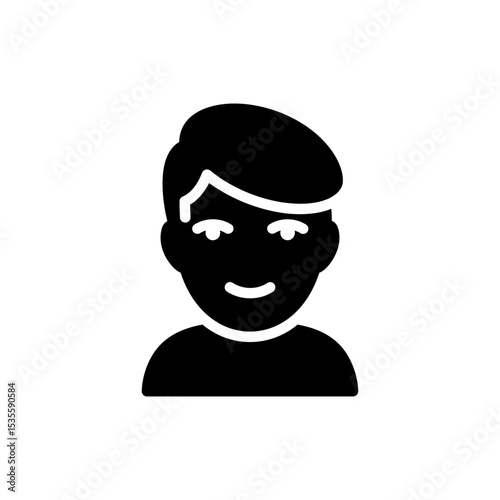 Person Showing Spaced-Out Stare with Soft Smile Expression