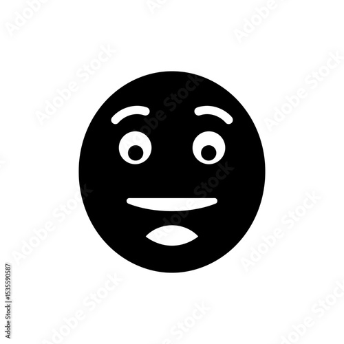 Stunned Grin with Shaky Pupils Showing Nervousness and Unease
