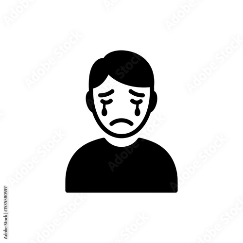 Person Showing Sorrowful Look with Wet Eyes Expression