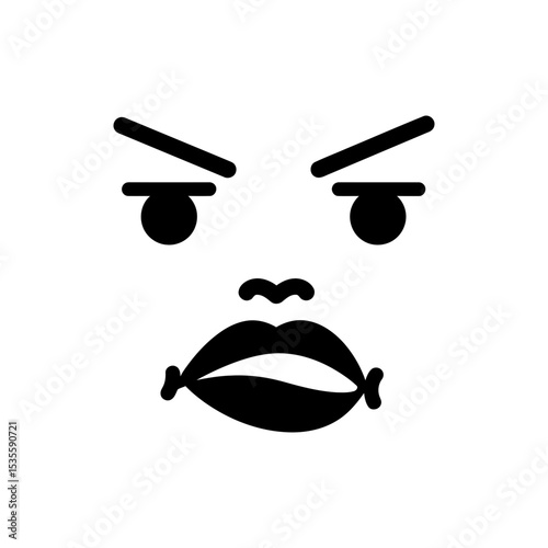 Pouting Face with Lips Pushed Out Showing Displeasure