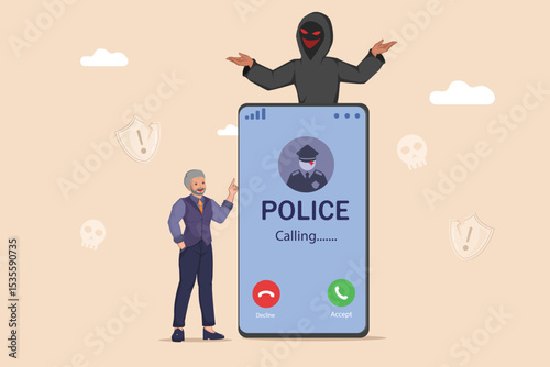 Police Impersonation Scam: Elderly Man Targeted by a Fraudster Impersonating Law Enforcement Through a Mobile Phone Call.