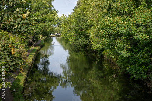 Southall, Greater London, UK: The Grand Union Canal at Southall in London between Norwood Top Lock and Norwood Bottom Lock.