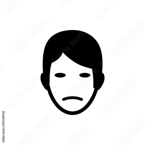 Moody Face with Blank Expression Showing Indifference and Emotional Distance