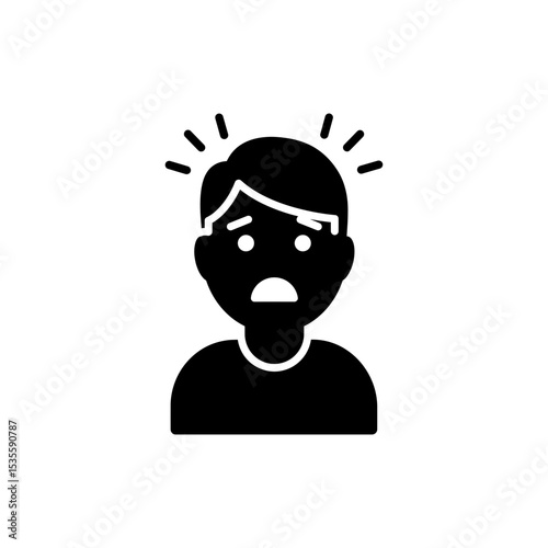 Panicked look with mouth agape showing shock and fear