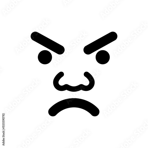 Outraged face with flared nostrils showing intense anger