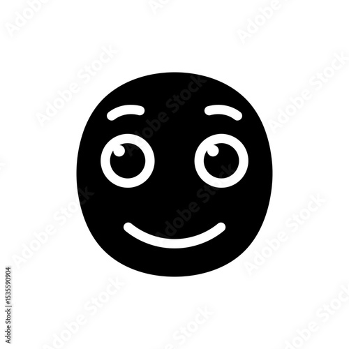 Person with innocent wide-eyed smile expressing happiness