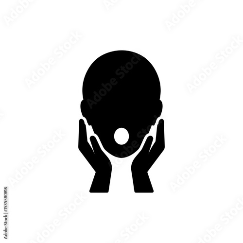 Person cupping cheeks in shock surprised expression