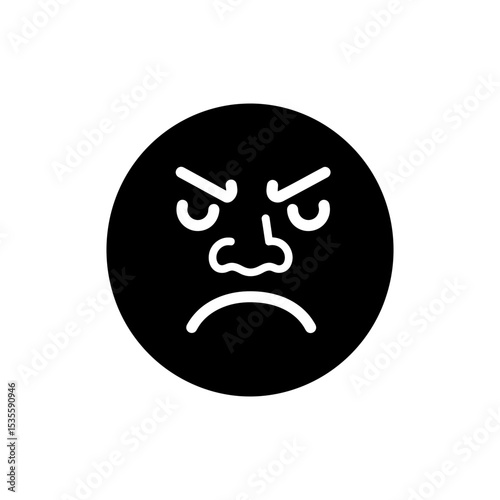 Grumpy face with wrinkled nose expression