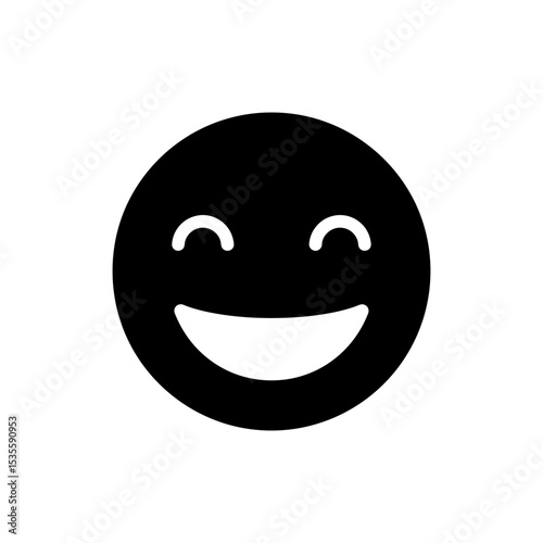 Character Grinning Face With Squinted Eyes Joyful Expression