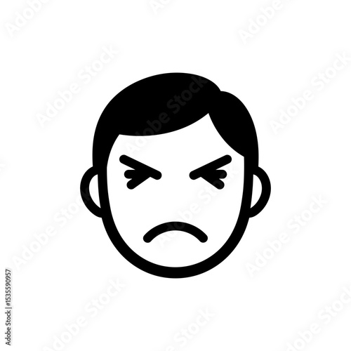 Character Grimacing With Clenched Eyes Tense Expression