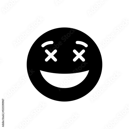 Goofy face with eyes crossed expressing silliness and fun