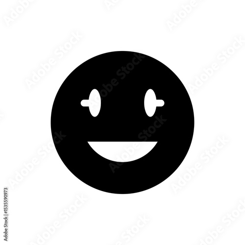 Giddy face with bouncing eyes expressing excitement and joy