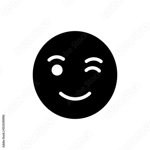 Face With Flirty Wink And Soft Smile Playful Expression