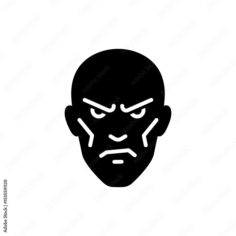 Fototapeta premium Determined person with focused stare showing serious expression