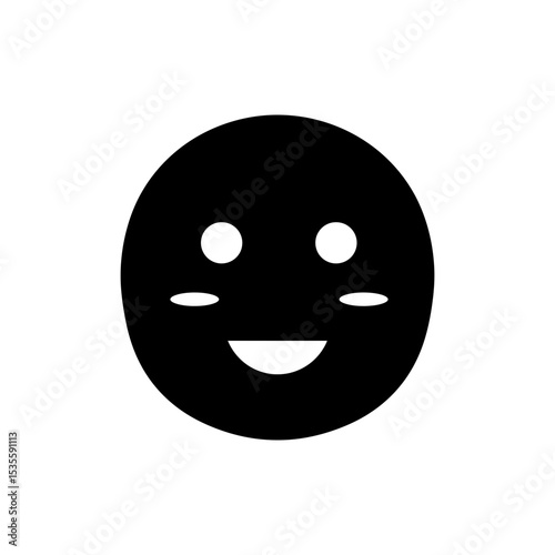 Delighted face with rosy cheeks smiling happily