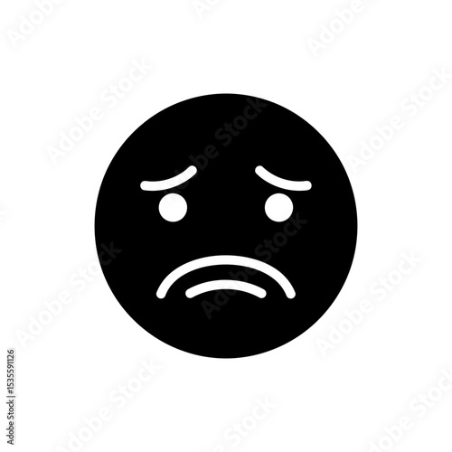 Depressed face with downturned lips sad expression