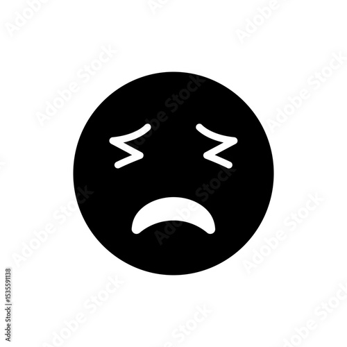 Character Cringing Face With Tight Lipped Mouth Expression