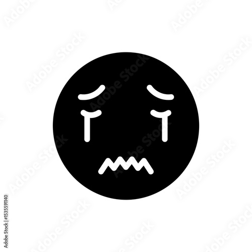 Character Crying Face With Trembling Lips Emotional Sadness