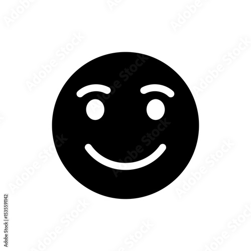Cheerful face with raised eyebrows showing excitement and surprise